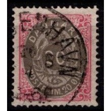 Tofarvet øreudgave. 20 øre rød/grå.